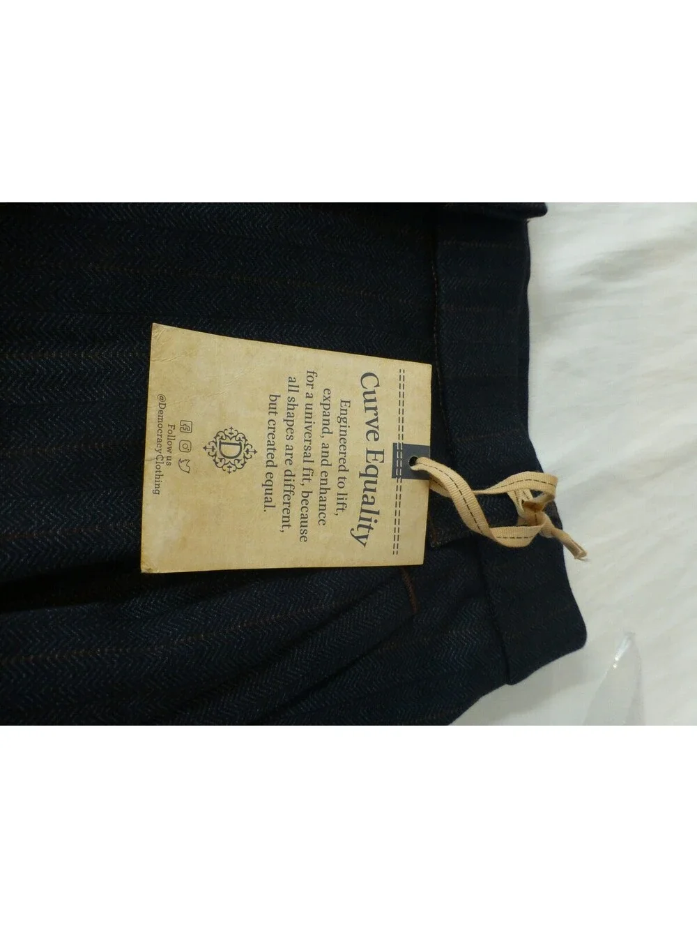Democracy Women's Size 8 Gray Herringbone Skyrise Ab'Technology Pants NWT G4A